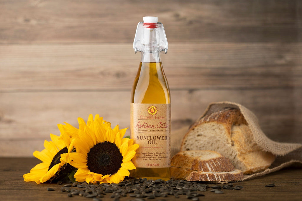 Sunflower Oil near bread